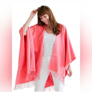 Mer-Sea Classic Travel Wrap Open Cardigan Poncho Shrug Sunset Color OS